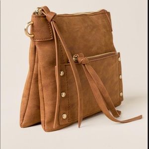 Francescas Brown Leather Crossbody Purse
